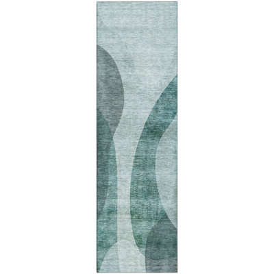 Premium Machine Washable Arnette Green Rug