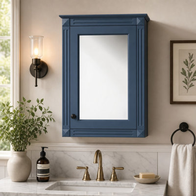 Armoire à pharmacie avec cadre miroir, porte de salle de bain Traditional