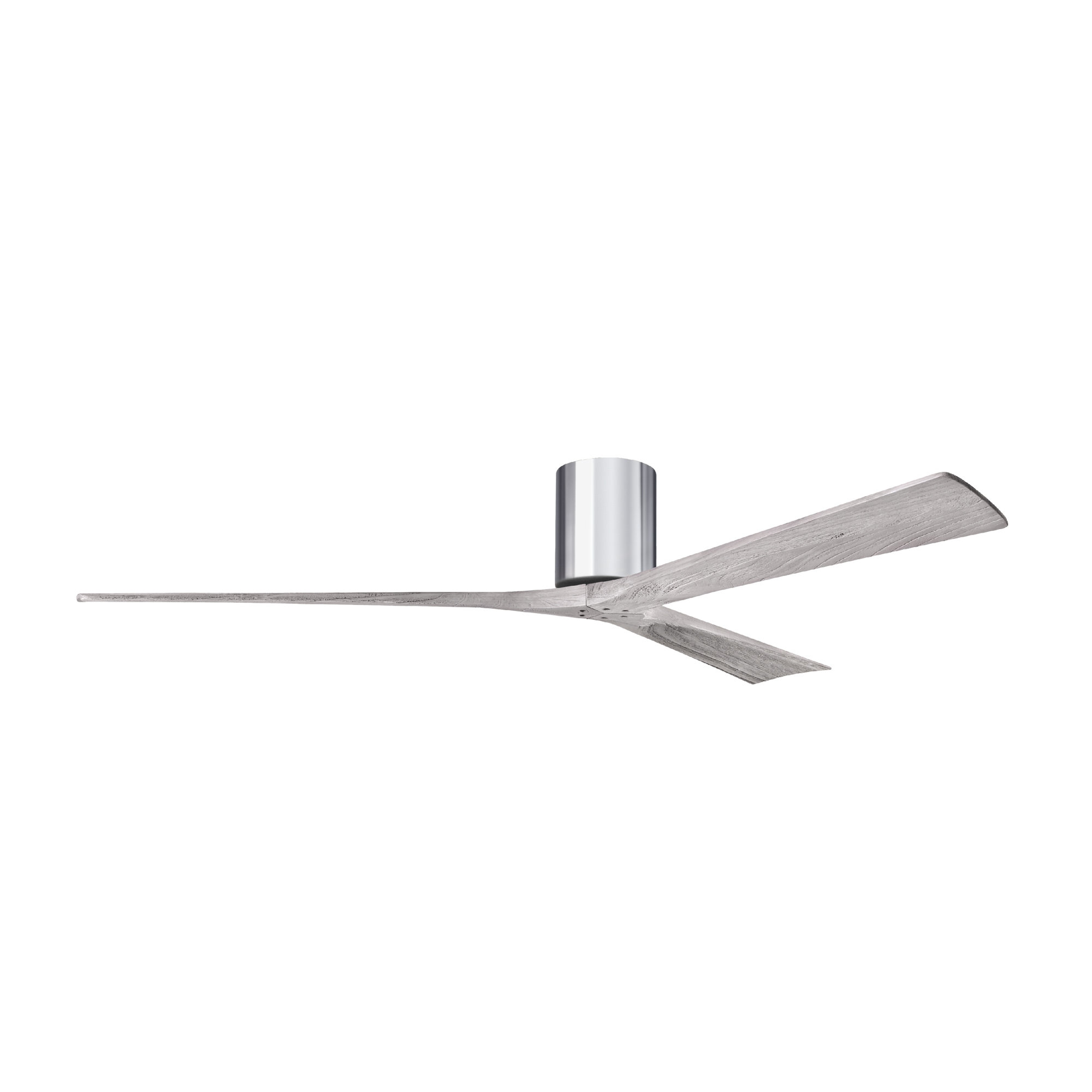 Olivier 3 Blade Ceiling Fan, Polished Chrome, Barn Wood Tone, 72"