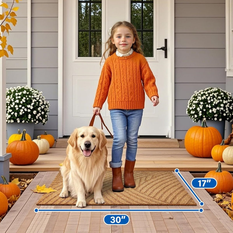 Non-Slip Door Mat For Outdoors And Indoors: Durable Indoor Outdoor Welcome Mat, 17" W x 30" L