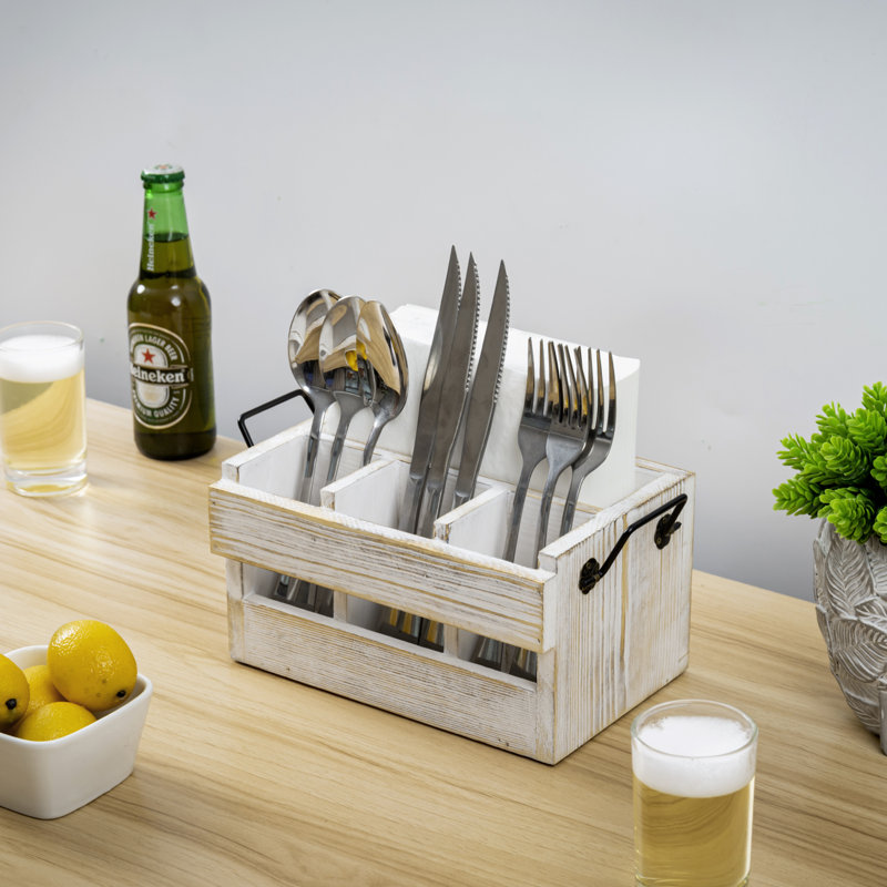 Metal Rectangle Flatware Caddy