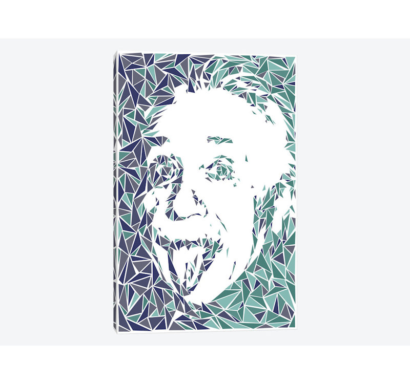 « albert einstein », impression sur toile, H 60 po x l 40po x P 1,5 po, Pas de tapis, Toile tendue