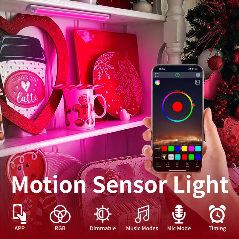 Lepotec 2Pack 10" RGB Smart LED Wall Night Light,  Romantic Ambience, App & Remote Control