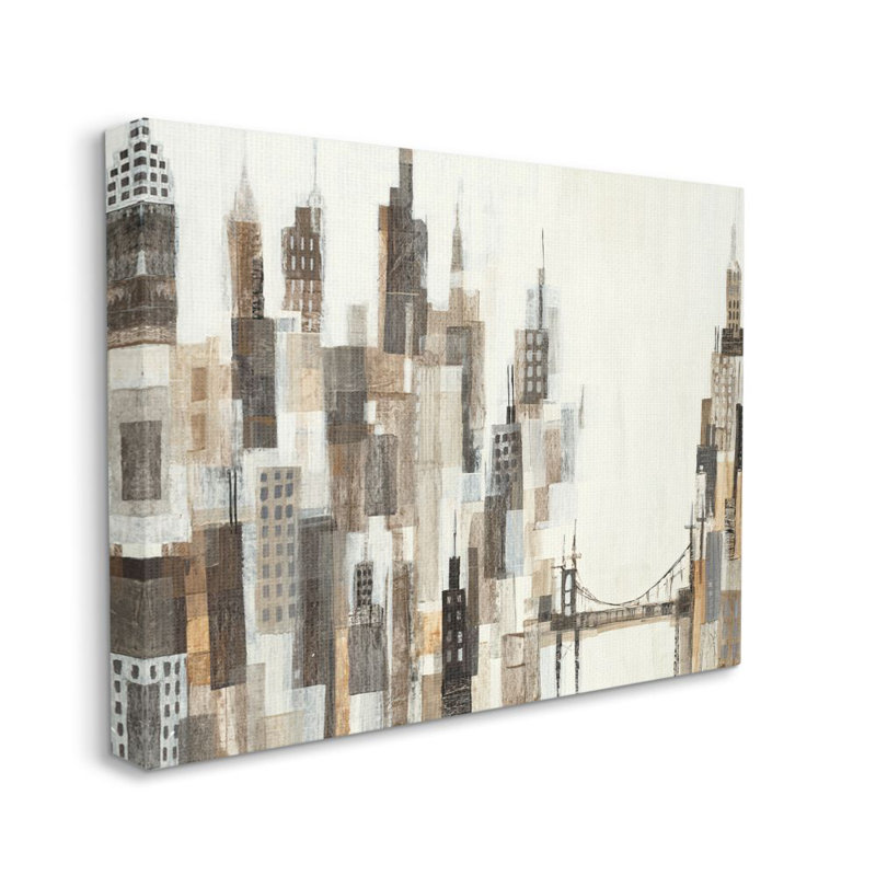 «Cityscape Abstract» par Third and Wall - reproduction d'art, Toile tendue, H 48 po x l 36 po