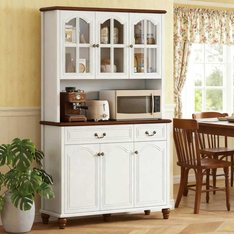 Buffet de cuisine avec 6 portes, 2 tiroirs et 3 tablettes réglables