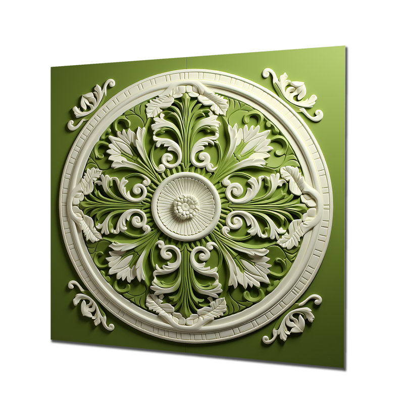 Renaissance Boho Mandala Revival I - Art mural en métal avec un ours en peluche, H 36 po x l 36 po