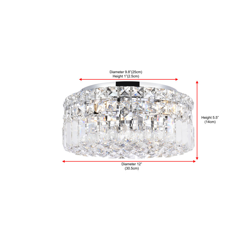 Plafonnier encastré cylindrique unique à 4 lumières Isadora, 12 po / coupe royale