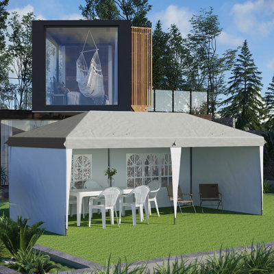 Large 10' X 20' Pop Up Canopy Tent With Sidewalls - Heavy Duty For Outdoor Festivities, Garden, Patio Easy Setup Carry Bag Instant 4 Sidewalls, Gazebo, Portable Bag, Sunshade, White