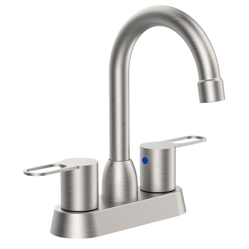 Robinet de salle de bain à centre, Nickel brossé