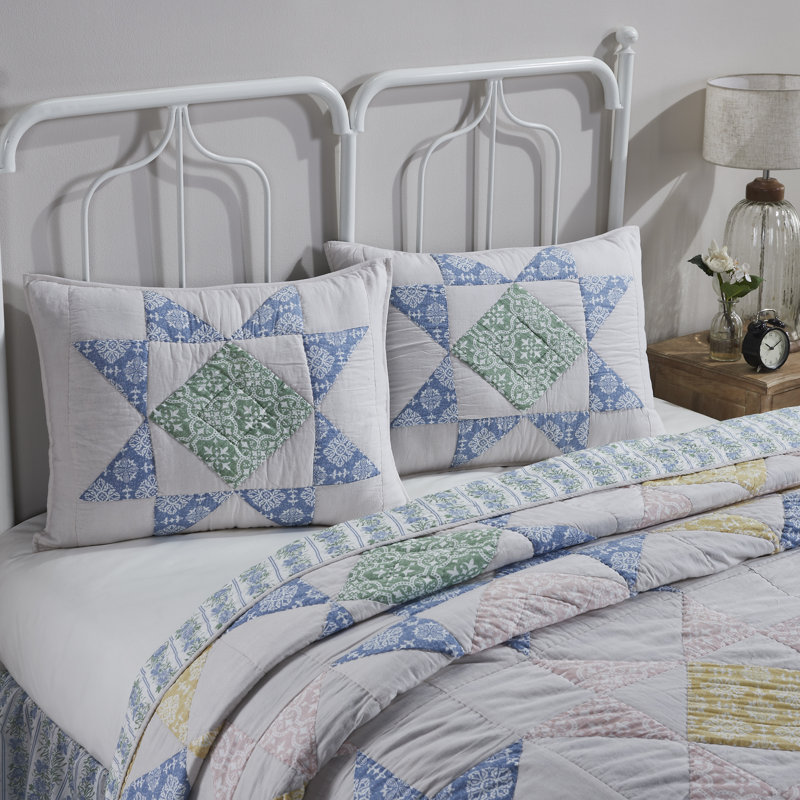 Adda Cotton Blend Patchwork Sham Set, Twin