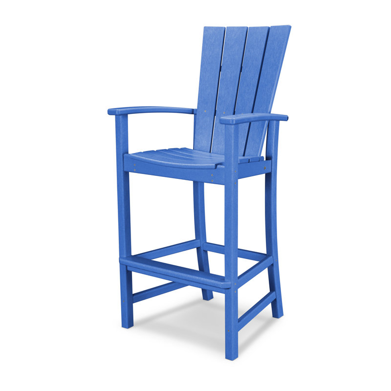 POLYWOOD Quattro Adirondack Bar Chair, Pacific Blue