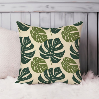 Botanical Monstera Leaves Leaf Pattern I Botanicals Monstera Leaf Pillow Cover