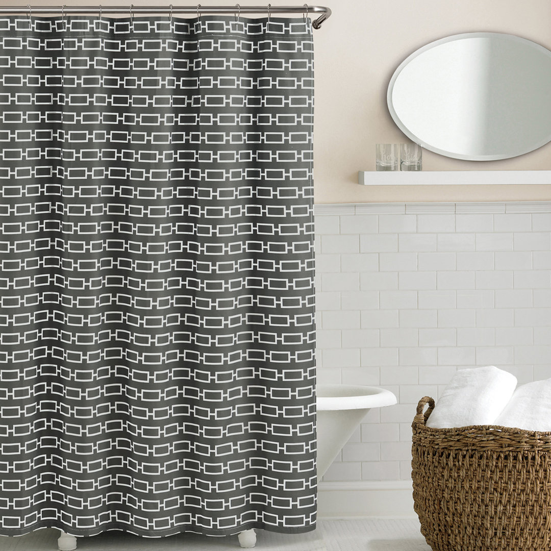 Antora Cotton Blend Geometric Shower Curtain Wrought Studio™ 