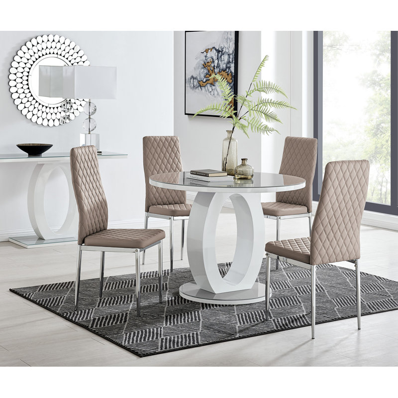 Scottsmoor 4 - Person Dining Set, Grey, Cappuccino