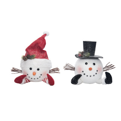  Ensemble de 2 décorations de Noël en forme de tête de bonhomme de neige en mousse