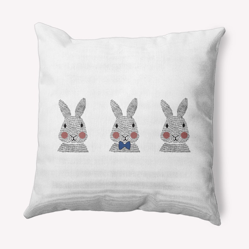 Housse et insert de coussin décoratif carré Bunny, Bleu cobalt foncé, 26 po x 26 po