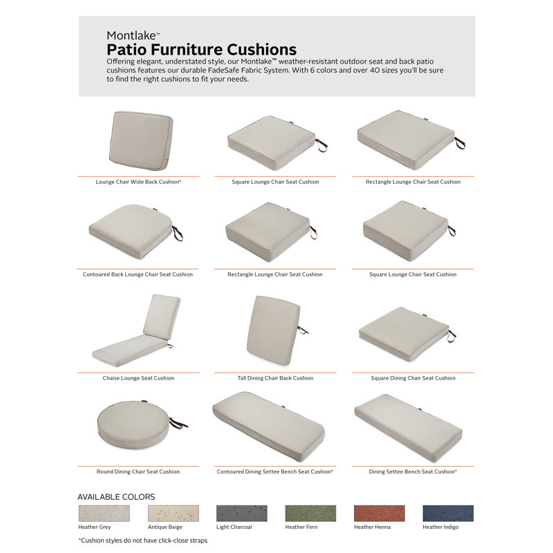 Pina Outdoor Dining Chair Cushion Cover, 5" H x 25" W x 25" D, Gray