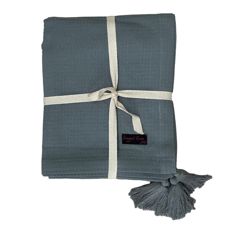 Wendy Waffle Throw Blanket, Grey