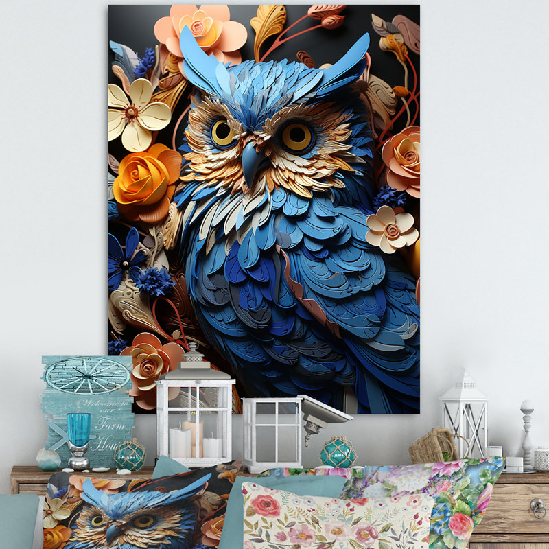 Mysterious Owl Blooms II sur impression sur toile, H 44 po x l 34 po x P 1,5 po, Toile tendue