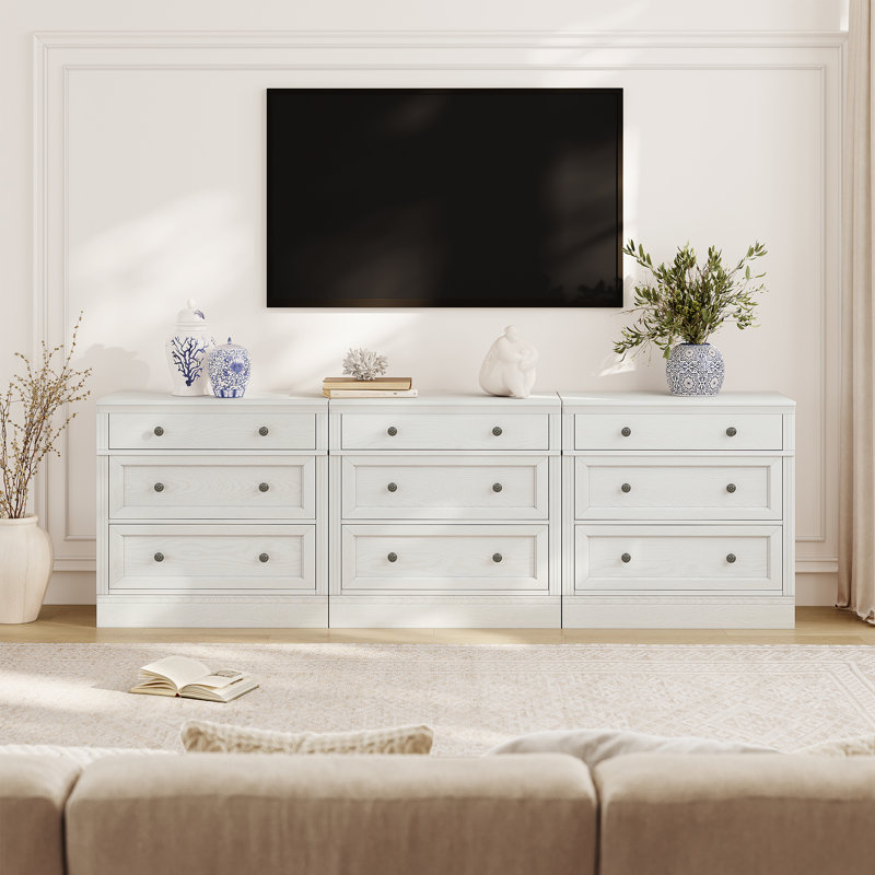 Meuble télé 94,5 po Retro Elegant, White