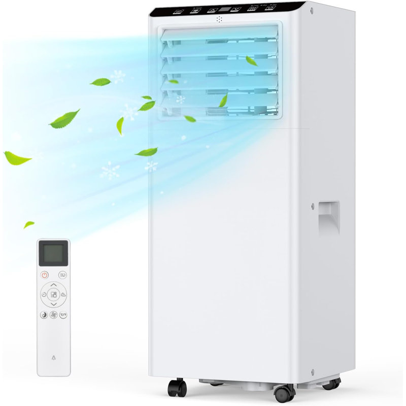 7000 BTU Portable 4-in-1 Air Conditioner, Cooling Dehumidifier Fan Sleep Mode, Window Kit Exhaust Hose for Home Bedroom Office, Energy Class A