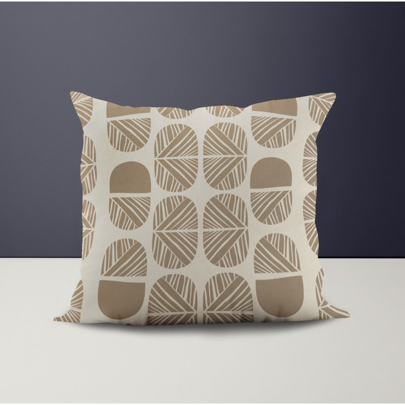 Jeté carré en polyester intérieur / extérieur, Beige, L 19 po x H 19 po