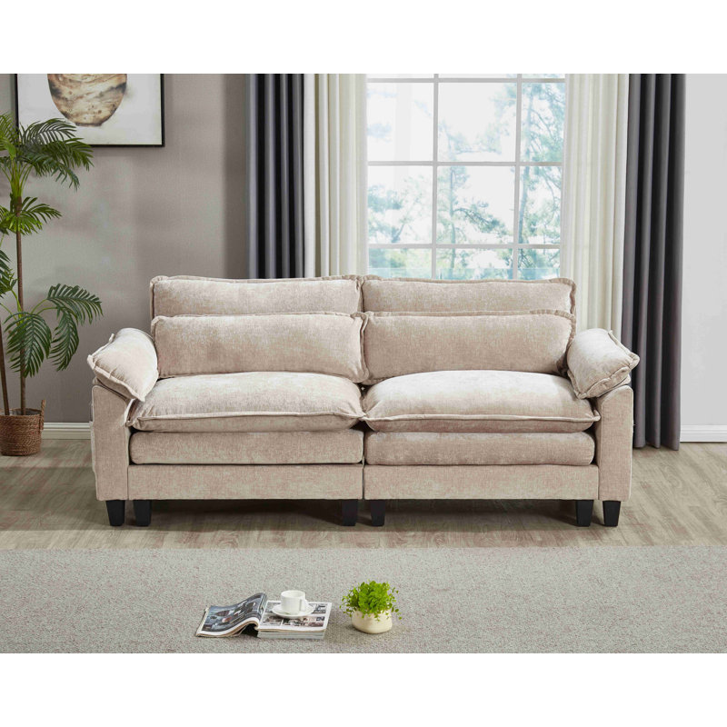Canapé modulaire Luqi, Chameau clair, 2, H 35,8 po x l 79,6 po x P 32,4 po