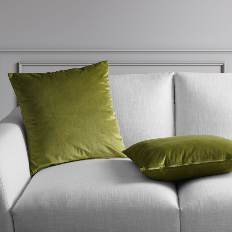 Heritage Plush Velvet Throw Pillow Covers - Decorative Pillow Covers, Retro Green