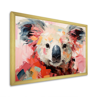 Floral, rose et vert Koala III - Koala, art mural animal