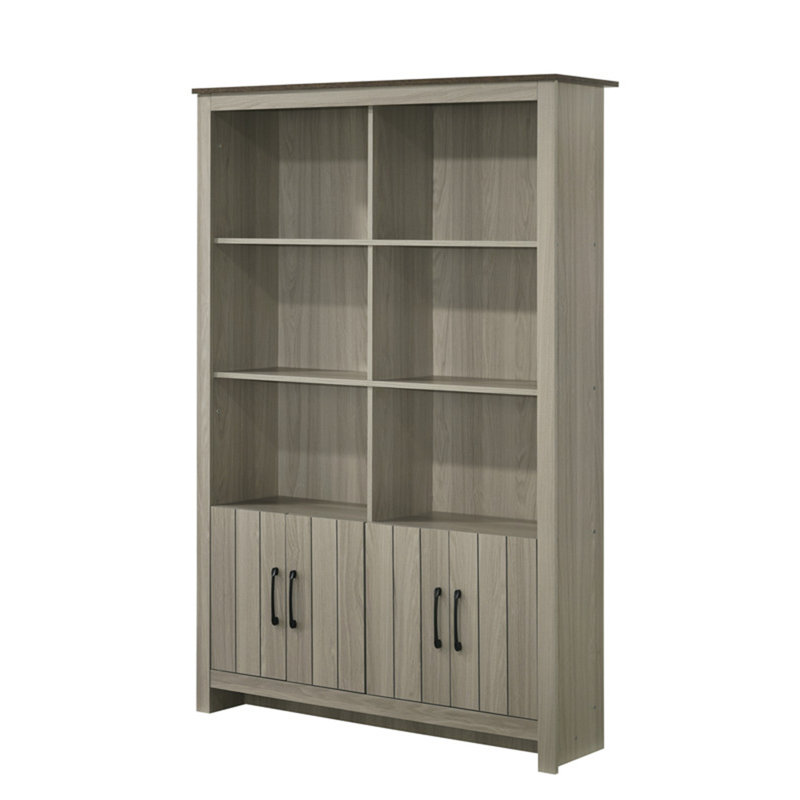 Bibliothèque en chêne gris N 47 "avec portes d'armoire Nilda