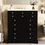 Meuble-lavabo de 30 po Wilmoth, noir, lavabo en céramique, structure en bois massif, 2 tiroirs, charnières, planches, glissière de tiroir lisse, rangement spacieux, look rétro, meuble-lavabo noir avec poignées en métal exquis avec portes,