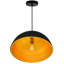 Luminaire suspendu noir 16 pouces - 1 abat-jour dôme avec intérieur bronze texturé pour la cuisine, l'îlot ou la table de salle à manger-183874628