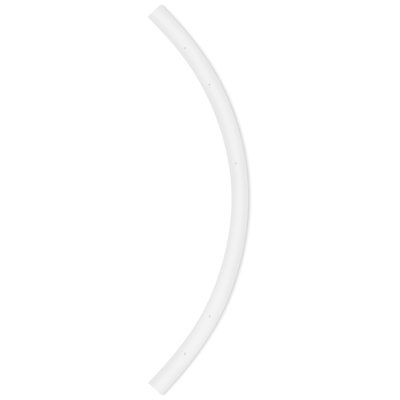 Luxrite 2FT H-Type Curved Track Light Rail, Surface Mount Track Lighting Rail, Compatible with 120V Single Circuit 3-Wire H-Track Systems, White