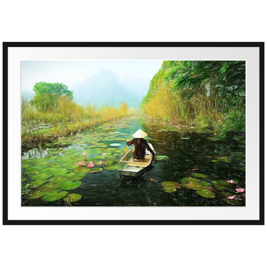 Yen Stream in Vietnam Gerahmter Fotokunstdruck Poster