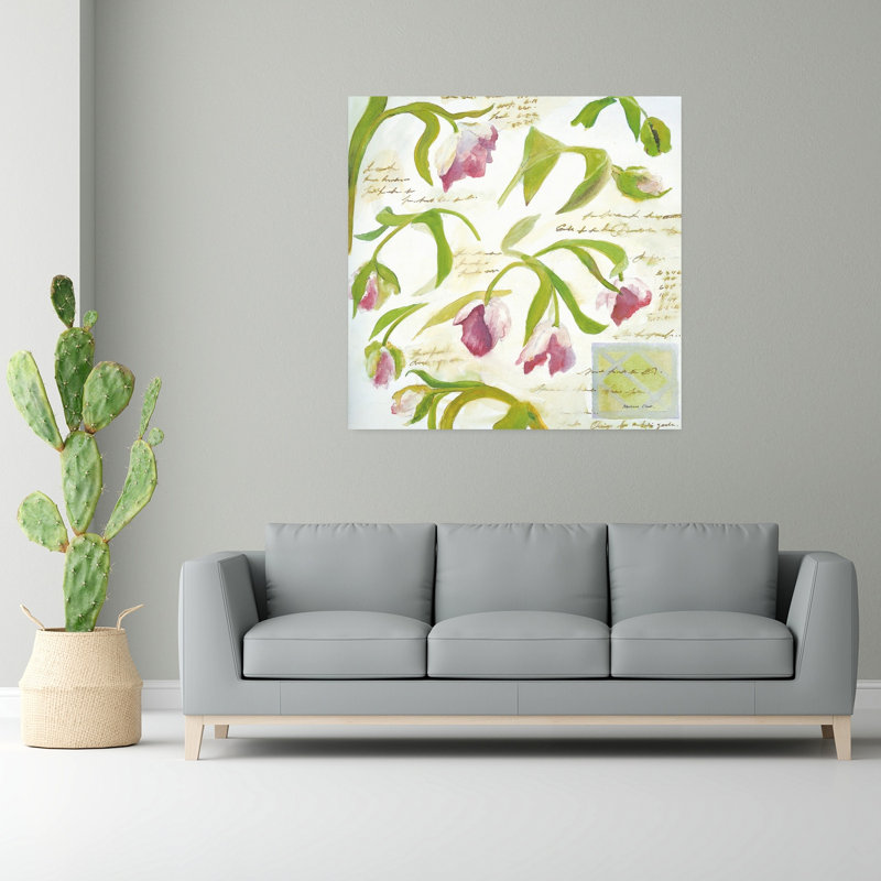 Tulipes, art mural contemporain, H 48 po x l 48 po