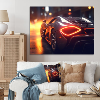 «Exotic Car In The Neon Streets II», reproduction sur toile