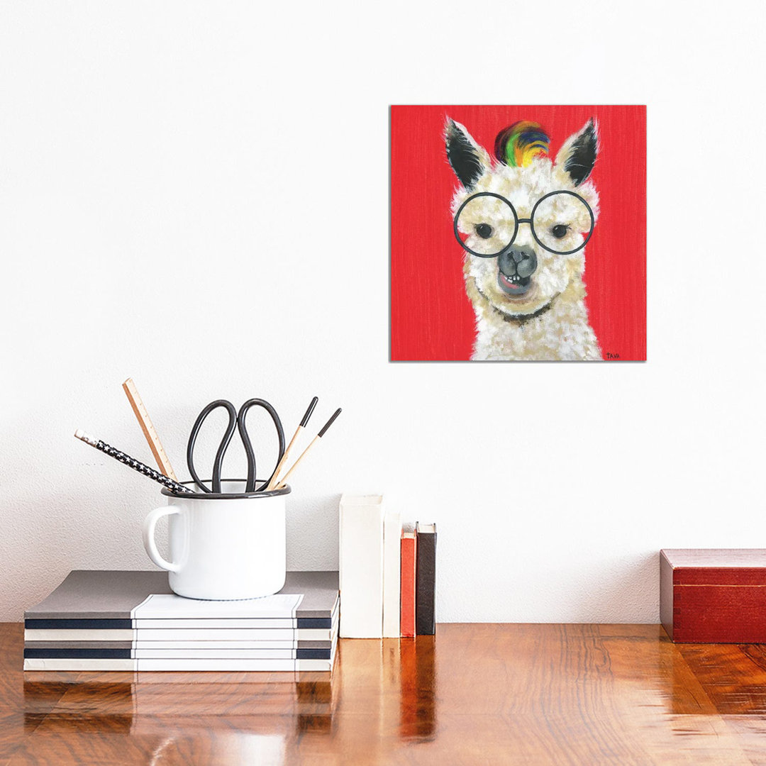 Llama Rockstar von Tava Studios - Galerie-verpackte Leinwand Giclée auf Leinwand