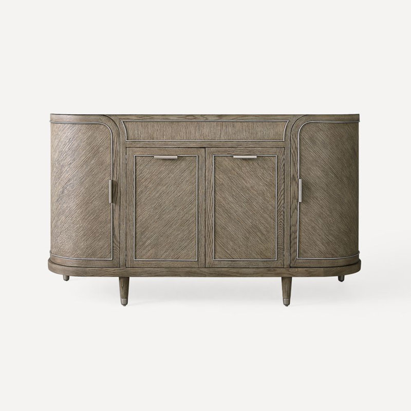 Rosebrook 55.75" Single Bathroom Vanity Base Only, Gray Oak/Brushed Pewter