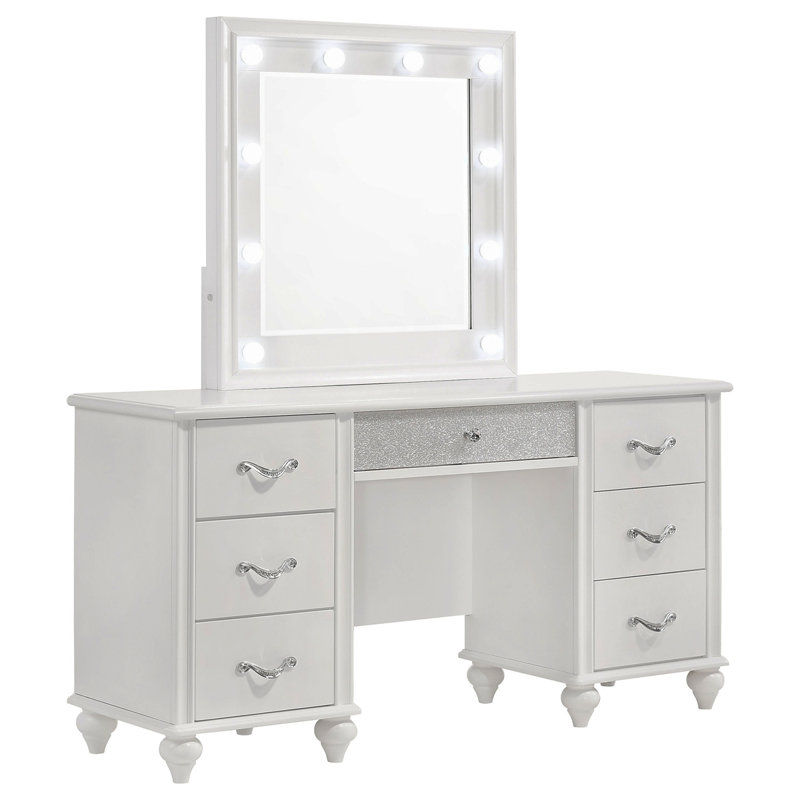 Bureau de coiffeuse à 7 tiroirs Charlotte