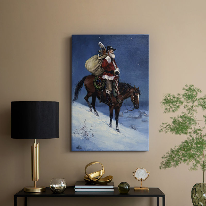 Un Noël de cowboy - Cavas enveloppés dans une galerie, H 48 po x l 32 po