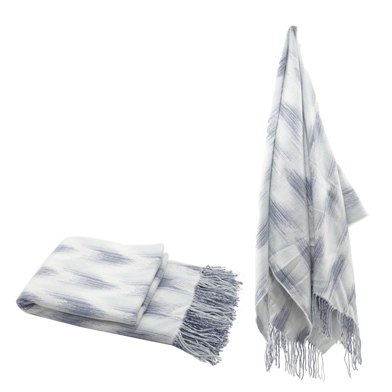 Knitted Throw Blanket, Blue