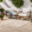 Ensemble de 2 chaises longues Modern Patio, corde en bois d'acacia, coussins beiges