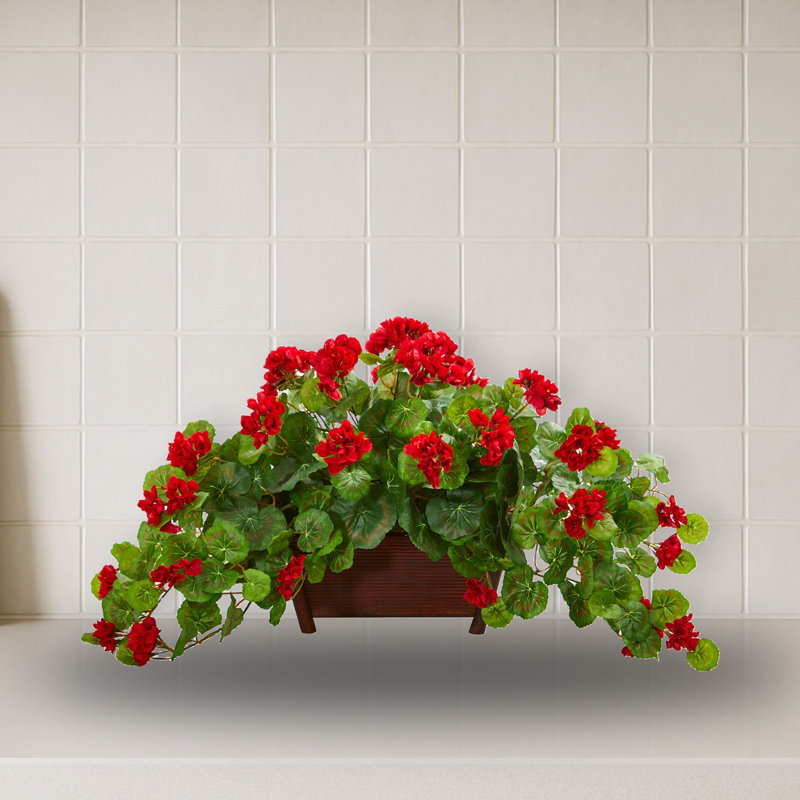 Geranium plante artificielle en pot décoratif