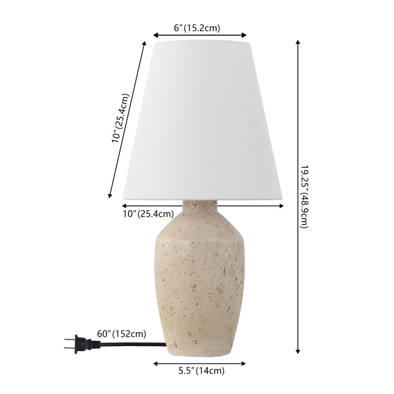 Lampe de table à DEL 19,5 po Xinger, Crème mat