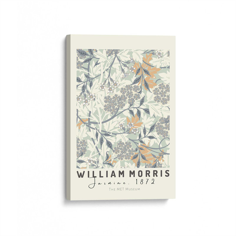«Beige Jasmine» par William Morris, reproduction sur toile , H 48 po x l 32 po x P 1,25 po, Toile tendue