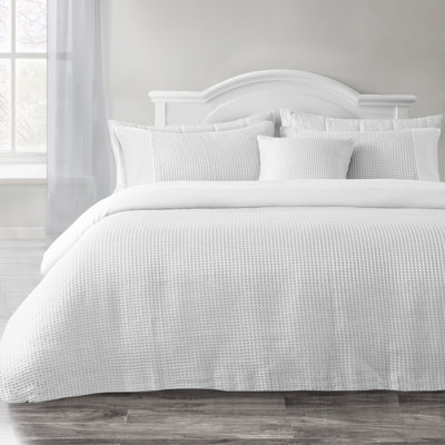 Classic Waffle Weave Plain Cuff Duvet Set