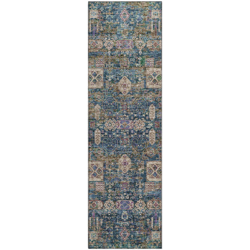 Premium Machine Washable Cerrito Green Rug, Runner 2'3" x 7'6"