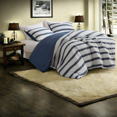Ensembles de literie 3 pièces en polyester de qualité supérieure avec motif à rayures pour chambres modernes