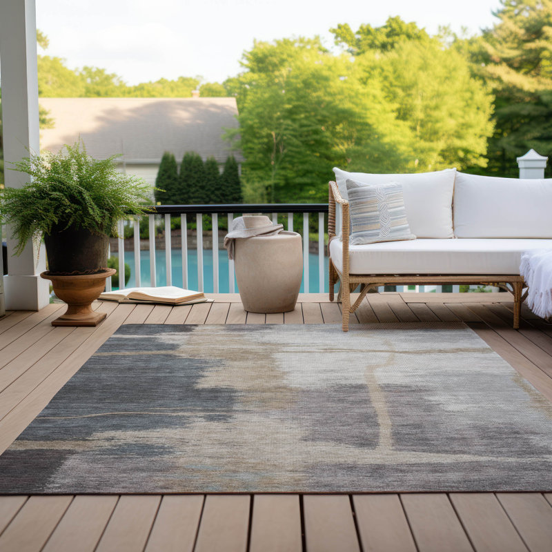 Abstract Indoor / Outdoor Rug, Rectangle 2'6" x 3'10"