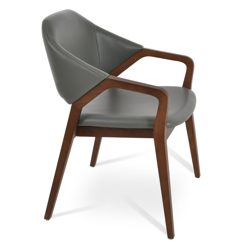 Luna Upholstered Arm Chair in Gray